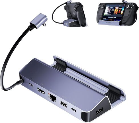 قاعدة تثبيت بالبخار من QUUGE، قاعدة إرساء بصمام 6 في 1 مع 2 * USB-A وUSB-C بسرعة 5 جيجابت في الثانية، ومخرج HDMI 2.0 4K60 هرتز، و1000 ميجابت إيثرنت جيجابت، وشحن 100 وات، وملحقات سطح البخار in Saudi Arabia