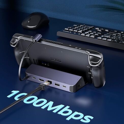 قاعدة تثبيت بالبخار من QUUGE، قاعدة إرساء بصمام 6 في 1 مع 2 * USB-A وUSB-C بسرعة 5 جيجابت في الثانية، ومخرج HDMI 2.0 4K60 هرتز، و1000 ميجابت إيثرنت جيجابت، وشحن 100 وات، وملحقات سطح البخار in Saudi Arabia
