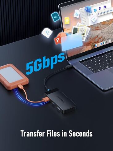 محطة إرساء Lemorele شاشة مزدوجة، محول USB C Hub متعدد المنافذ 6 في 1 مع 2 HDMI 4K، 5 جيجابت في الثانية USB3.0 و2 USB2.0، شحن PD 100 وات - قاعدة USB C لأجهزة الكمبيوتر المحمول Dell/Lenovo/HP/MacBook/Surface - التوصيل والتشغيل in Saudi Arabia