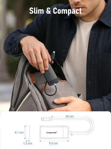 محطة إرساء Lemorele شاشة مزدوجة، محول USB C Hub متعدد المنافذ 6 في 1 مع 2 HDMI 4K، 5 جيجابت في الثانية USB3.0 و2 USB2.0، شحن PD 100 وات - قاعدة USB C لأجهزة الكمبيوتر المحمول Dell/Lenovo/HP/MacBook/Surface - التوصيل والتشغيل in Saudi Arabia