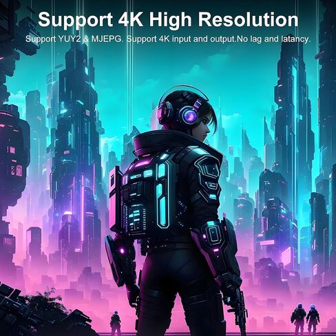 بطاقة التقاط فيديو HDMI 4K، بطاقة التقاط HDMI إلى USB 3.0 للبث والتسجيل، مدخل 4K@60 هرتز، مخرج 1080P@60 هرتز، متوافق مع Switch/PS5/Xbox/PC/الكاميرا/Mac/OBS/XSplit in Kuwait