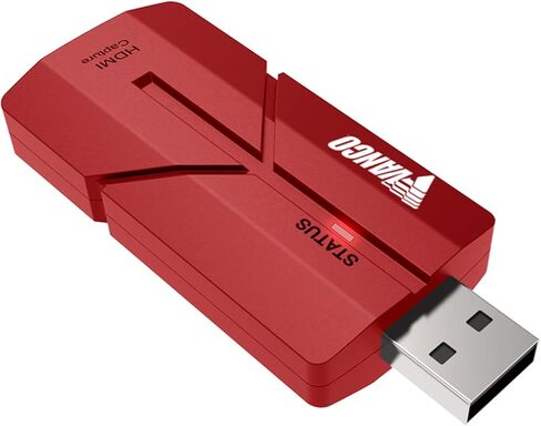 Vanco HDMI to USB 4K Capture Card- Compact and Portable Video Capture Device for Gamers, Streamers, and Content Creators - Red in Kuwait