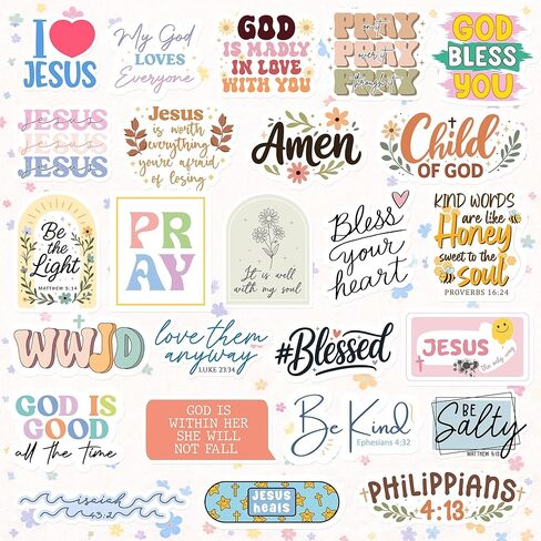 مجموعة ملصقات مكونة من 130 قطعة من ملصقات God is Greater من Puraesla - ملصقات مسيحية ملهمة، رسائل الكتاب المقدس لآية الكتاب المقدس لزجاجة المياه، والكمبيوتر المحمول، والهدايا الدينية، والدفتر، ودراسة الكتاب المقدس in Kuwait