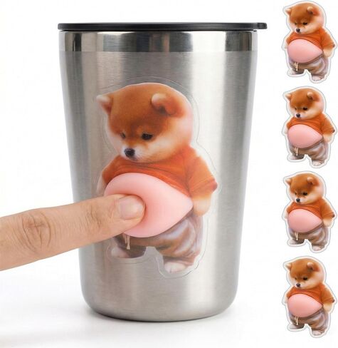ملصقات إسفنجية لطيفة من Shiba Inu - شارات كلب منتفخة ثلاثية الأبعاد مع بطن ناعم قابل للعصر - لعبة تململ مضحكة لتخفيف التوتر لحافظة الهاتف والكمبيوتر المحمول وزجاجة مياه - هدية Kawaii فريدة لمحبي الكلاب in Saudi Arabia