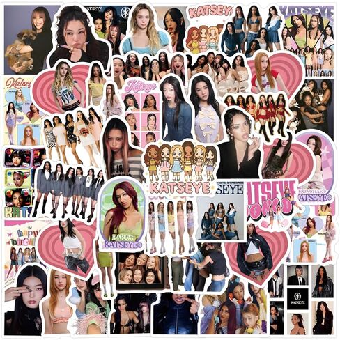 60 قطعة من ملصقات Idol Katseye للمراهقين، ملصق لزجاجة المياه، والكمبيوتر المحمول، وشارات الفينيل المقاومة للماء لديكور الحفلات للبالغين في سن المراهقة (D) in Kuwait