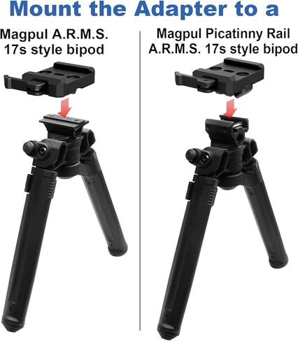 QD ARCA-Swiss Bipod Mount مع قضيب Picatinny السفلي - متوافق مع Harris & Atlas NC Bipods، الألومنيوم CNC، تصميم منخفض الحجم in Kuwait