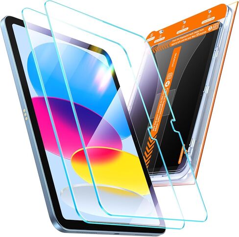 DIMONCOAT 2 Pack Screen Protector for iPad 11th Gen A16 2025 (11 inch) & 10th Gen 2022 (10.9 inch), 9H Tempered Glass with Easy Install Tray, HD Clear, Bubble Free, Scratch Resistant, Support Apple Pencil & Case Friendly in Saudi Arabia