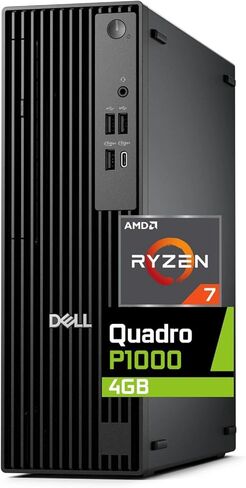 Dell Pro Slim QCS1250 SFF Desktop Computer, AMD Ryzen 7 Pro 8700G, 16GB RAM, 1TB NVMe SSD, Nvidia Quadro P1000 4GB Graphics, DisplayPort, HDMI, USB-C, Wi-Fi, Bluetooth, Windows 11 Pro in Saudi Arabia