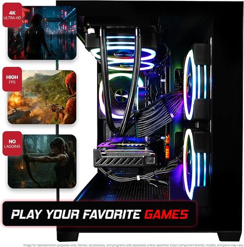 SAAV CORE Prebuilt Gaming PC Bundle Desktop Tower AMD Ryzen 5 5500 GeForce RTX 3050 6GB GDDR6 Dual Curved 27in Monitor 16GB DDR4 512GB NVMe WiFi6 Windows 11 AIO Liquid Cooled Computer PC Gaming Black in Saudi Arabia