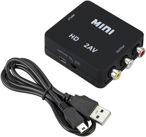 1080P HDMI-Compatible to RCA Converter AV/CVBS L/R Audio Video Set Top Box Up Scaler MINI HD2AV Support NTSC PAL Output HD to AV in Saudi Arabia