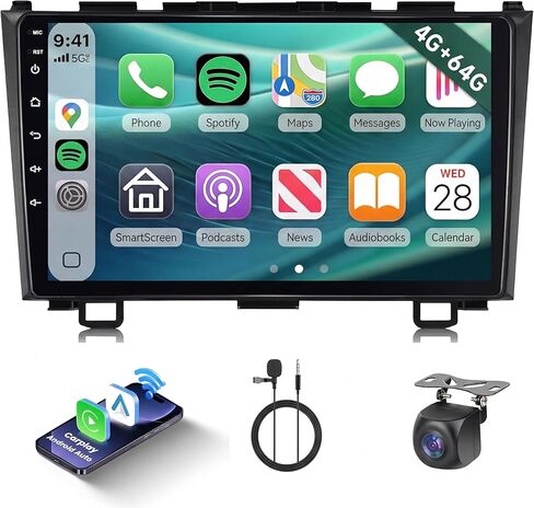 Radio for Honda CRV 2007-2011 ، 9 '' 'HD 1080p touch screen stereo مع Bluetooth ، Link Link GPS Mavigation WiFi FM Backup Camera Receivers for Toyota in Saudi Arabia