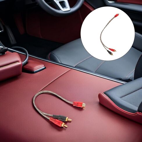 Totority 5pcs Car Audio RCA Y Splitter Cable Dual Male to Female RCA Audio Cable Splitter Cord for Car Amplifier Stereo Two-Channel in Saudi Arabia
