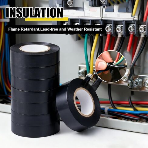12 حزمة من الشريط الكهربائي الأحمر، 3/4 بوصة × 66 قدم، شريط عازل من الفينيل، شريط كهربائي PVC لعزل الأسلاك، التجميع، أسلاك السيارات المنزلية العامة للسيارات، مقاومة درجات الحرارة العالية in Saudi Arabia