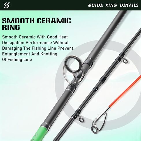 Sougayilang Catfish Fishing Rods, 3+3 Piece Feeder Rod, Carbon Fiber and Fiberglass Carp Fishing Rod with Cork Handles (11ft/12ft) in Saudi Arabia