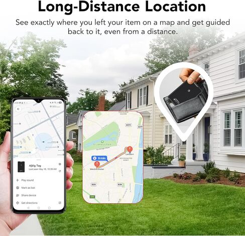 عبوتان من بطاقة تعقب المحفظة لجهاز Android Bluetooth Tracker يعمل مع Google Find Hub (Android فقط)، مقاومة للماء IP68، مكتشف العناصر للحقائب والمفاتيح وجواز السفر in Kuwait
