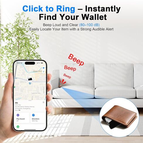 Trendia متوافق مع جهاز تعقب المحفظة AirTag، ومكتشف البطاقات الذكية، ومتوافق مع Apple MFi (iOS فقط)، وجهاز تعقب GPS لمنع فقدان التطبيق، ومقاوم للماء IP68، ومحدد موقع العناصر لبطاقات الأمتعة، والمحافظ، رمادي in Kuwait