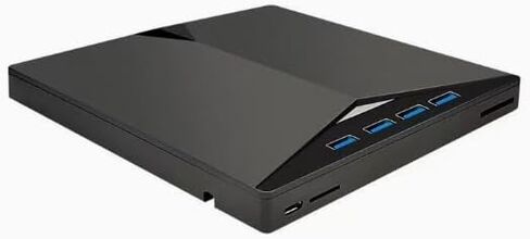 7-in-1 USB 3.0 & Type-C External DVD/CD Drive, Portable Burner/Reader/Writer for, Plug & Play with SD/TF Card Reader & USB Hub in Saudi Arabia
