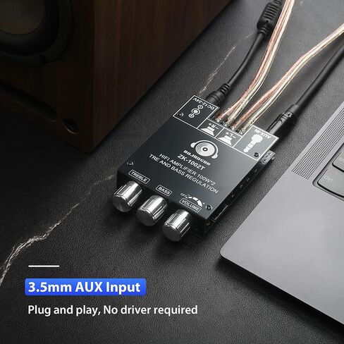 ZK-1002T لوحة مضخم صوت بلوتوث 2.0 قناة 100 وات × 2 فئة D مضخم صوت، TPA3116D2، مدخل AUX وبلوتوث، تيار مستمر 12-24 فولت لمكبرات الصوت ذاتية الصنع مع هوائي in Kuwait