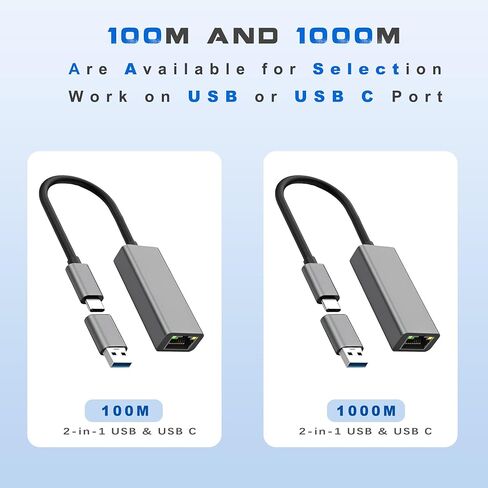محول USB إيثرنت USB C Hub لأجهزة الكمبيوتر اللوحية Mac، محول إيثرنت إلى كمبيوتر محمول USB-C 10 جيجابت لجهاز MacBook Pro/Air Surface، USBC Hub Dongle متوافق مع Thunderbolt 3/4 إلى RJ45 Network100/1000Mbps in Kuwait