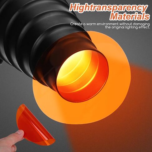 NUOBESTY 20 Pcs Amber Light Filter, Color Correction Sheets, Peel and Stick Yellow Lighting Gels for Led Spotlight, Pet Warm Color Film for Stage Dj Photography Studio, 7. 4cm Round in Saudi Arabia