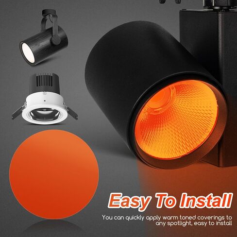 NUOBESTY 20 Pcs Amber Light Filter, Color Correction Sheets, Peel and Stick Yellow Lighting Gels for Led Spotlight, Pet Warm Color Film for Stage Dj Photography Studio, 7. 4cm Round in Saudi Arabia