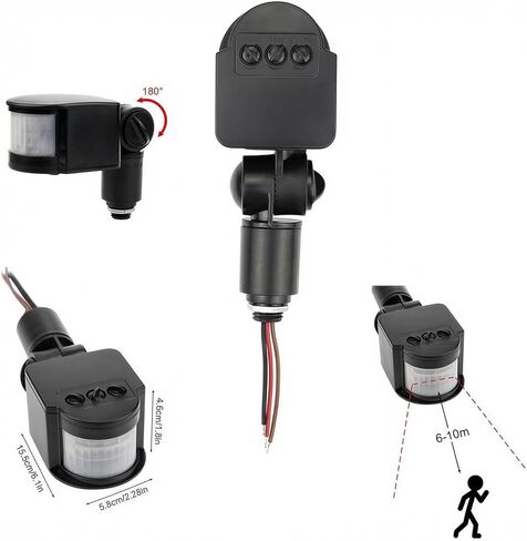 6 packs-IP65 Outdoor Motion Detector Controller 12VDC with Adjustable Sensitivity & Delay Timer for Security & Area Lighting Systems​ in Saudi Arabia