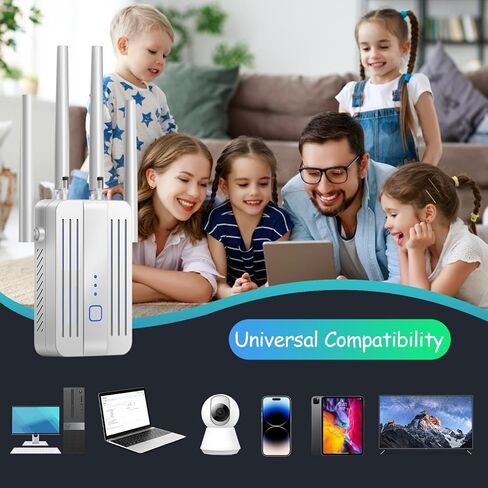 معزز إشارة موسع WiFi للمنزل: مكرر إنترنت طويل المدى يصل إلى 9995 قدم مربع. قدم. تغطية واي فاي للمنزل بالكامل in Kuwait