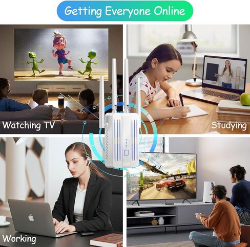 معزز إشارة موسع WiFi للمنزل: مكرر إنترنت طويل المدى يصل إلى 9995 قدم مربع. قدم. تغطية واي فاي للمنزل بالكامل in Kuwait