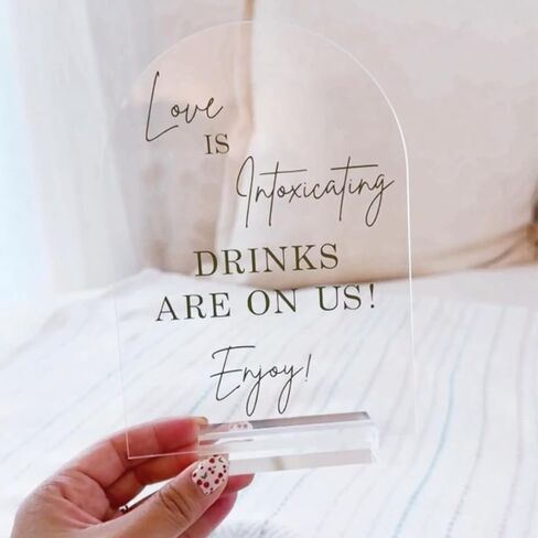 5x7 Inch Clear Arch Acrylic Sign with Stands, Clear Blank Sheets Table Signs with Holder, Arched Round Top Acrylic Sheet, DIY for Wedding Table Number Menu Sign Bar List (6) in Saudi Arabia