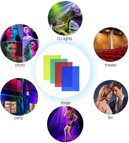 8 Pcs Color Correction Light Gel Filter Sheet, Gel Light Filter A4 Transparent Color Film Colored Overlays Transparency Color Film for Photo Sutdio Stage Lighting Dyslexia Reading Aids in Saudi Arabia