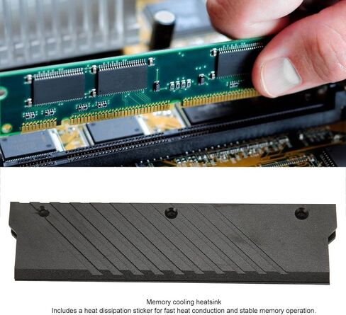 حوض حرارة Vikye DDR5، مبرد ذاكرة الوصول العشوائي الفعال، سهل التركيب، توصيل سريع للحرارة، تحسين الأداء مع سبائك الألومنيوم لـ MEO PMOAB G (أسود) in Kuwait