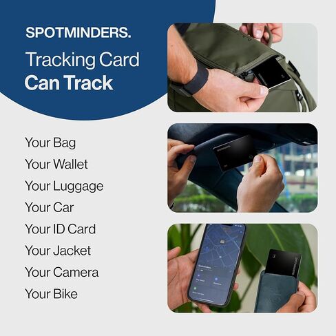 بطاقة تتبع محفظة SPOTMINDERS مكونة من قطعتين (حزمة باللونين الأسود والوردي) - معتمدة من Apple MFi، تعمل مع Apple Find My، مقاومة للماء والغبار IP68 القابلة لإعادة الشحن، مكتشف عناصر Iphone رفيع 0.07 بوصة للأمتعة والمحفظة in Kuwait