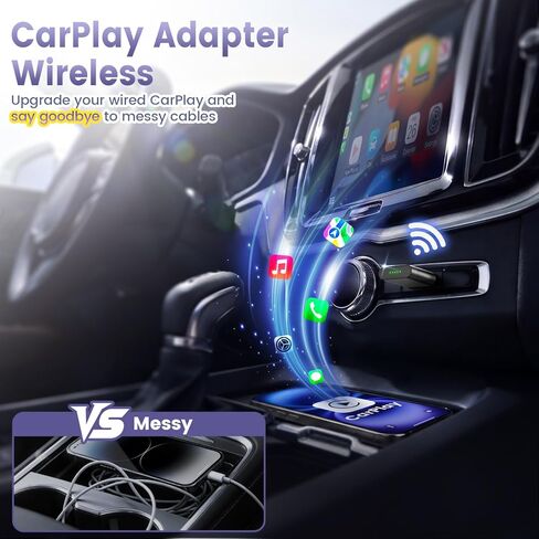 2026 Ultral Mini Wireless CarPlay Adapter for Apple & Android Auto,Gold-Plated USB-A/C Interface for Lag-Free Tech, 5GHz Wi-Fi Car Play Wireless Dongle for 2016+ Wired Cars,Plug & Play,Heat-Resistant in Saudi Arabia
