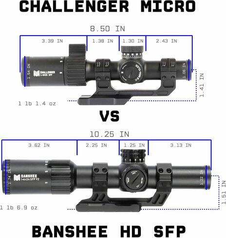 Monstrum Challenger Micro 1-6x LPVO Scope | with HD Glass and Deadlock Scope Mount in Saudi Arabia