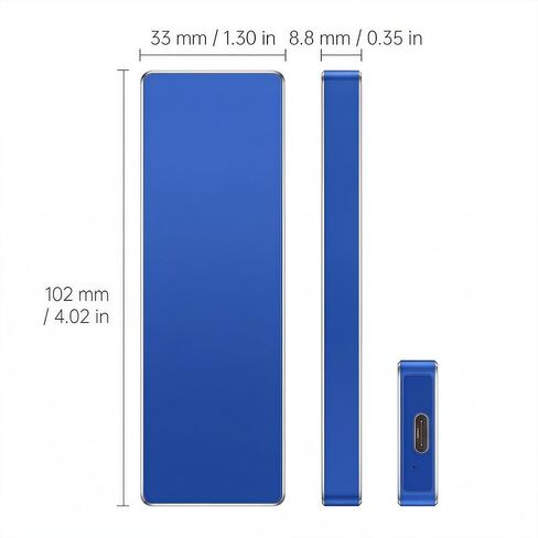 Portable Mobile Intelligent Backup Disk, 64 GB High Capacity External Storage for Photos Videos, USB 3.1 Type-C Interface Memory Extender, Blue in Saudi Arabia