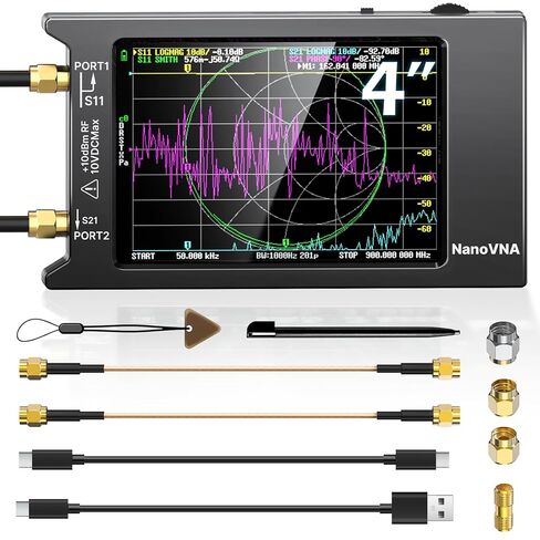 محلل شبكة ناقل AURSINC NanoVNA 10 كيلو هرتز - 1.5 جيجا هرتز HW V3.5 HF VHF UHF محلل هوائي قياس معلمات S، نسبة الموجة الدائمة للجهد، المرحلة، التأخير، مخطط سميث مع شاشة لمس 2.8 بوصة in Saudi Arabia