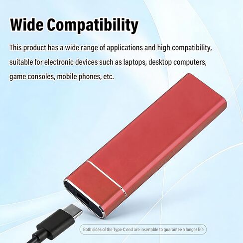 10TB Portable External SSD, USB 3.1/Type-C High Speed Solid State Drive, Ultra Slim & Lightweight External Storage for Laptop, PC, Mac, Android,Red in Saudi Arabia