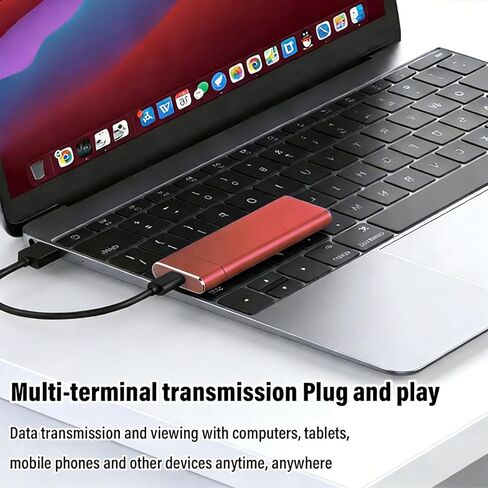 10TB Portable External SSD, USB 3.1/Type-C High Speed Solid State Drive, Ultra Slim & Lightweight External Storage for Laptop, PC, Mac, Android,Red in Saudi Arabia