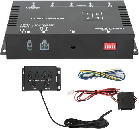 صندوق التحكم المضاعف 4 قنوات مقسم فيديو 4 قنوات مقسم فيديو 1080P AHD DC12V 24V مفتاح شاشة فيديو للكاميرا لمقطورة شاحنة RV in Kuwait