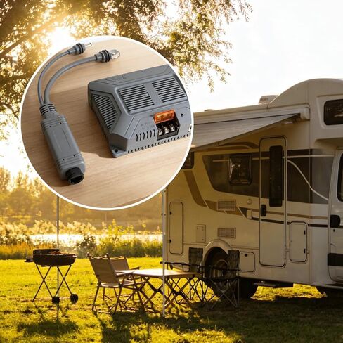 حاقن Starlink Mini PoE ومجموعة مقسم الطاقة 12 فولت، 150 واط جيجابت PoE السلبي مع RJ45 ملحوم، حماية ESD، استبدال DC 9-36V إلى 48V/3A لجهاز التوجيه Starlink Mini Dishy in Kuwait