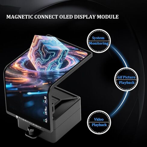 Thermalright Levita Vision 360 ARGB Black CPU Aio Cooler,Wireless Splicing Fan, 2K 60HZ Curved Screen with 2400x1080 Resolution,for AM4/AM5,Intel LGA1851/1700,6.67in 3D Screen in Saudi Arabia