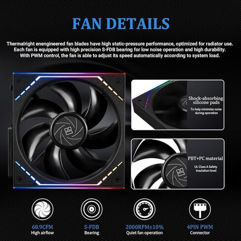 Thermalright Levita Vision 360 ARGB Black CPU Aio Cooler,Wireless Splicing Fan, 2K 60HZ Curved Screen with 2400x1080 Resolution,for AM4/AM5,Intel LGA1851/1700,6.67in 3D Screen in Saudi Arabia