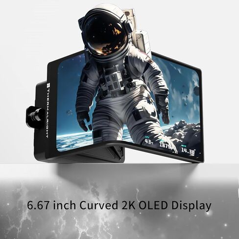 مبرد مياه وحدة المعالجة المركزية TR Thermalright Levita Vision 360 ARGB باللون الأسود، مروحة 3xTL-M12Q Pwm، شاشة منحنية 6.67 بوصة بدقة 2400x1080، شاشة نسبة بصرية 5.5:4.5 ثلاثية الأبعاد، لـ AM4/AM5، LGA1851/1700 in Kuwait