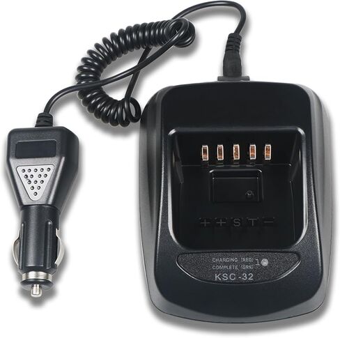 KSC-32 Rapid Charger DC 12V/ 24V Car Charger Compatible with Kenwood Radio TH-D72A TK-2180 TK-3180 TK-5210 K-5310 NX-410 NX-411, Ni-MH NI-CD LI-ION Battery Charging for KNB-32N KNB-33 KNB-43L KNB-47L in Saudi Arabia