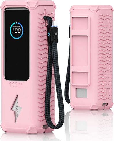 YWXTW Silicone Case for Anker Laptop Power Bank (25,000mAh/165W) - Shockproof Drop-Resistant, Built-in Cable Storage | Non-Slip Grip, Hidden Dust Plug Protective Cover for Anker Power Bank 165w in Saudi Arabia