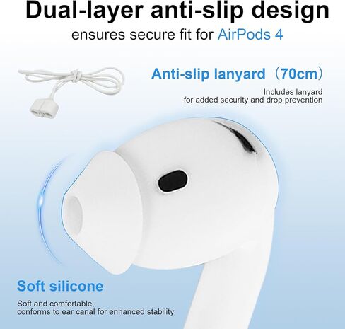 Adhiper 3 أزواج من أطراف الأذن من خطافات الأذن لأجهزة AirPods 4 سماعات أذن بخاصية إلغاء الضوضاء [أضيفت 1 وسائد أذن وأشرطة مضادة لفقدان] ملحقات سماعات أذن مضادة للانزلاق (أبيض) in Kuwait