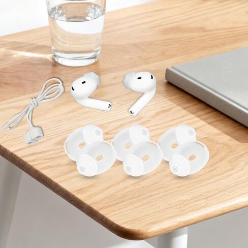 Adhiper 3 أزواج من أطراف الأذن من خطافات الأذن لأجهزة AirPods 4 سماعات أذن بخاصية إلغاء الضوضاء [أضيفت 1 وسائد أذن وأشرطة مضادة لفقدان] ملحقات سماعات أذن مضادة للانزلاق (أبيض) in Kuwait