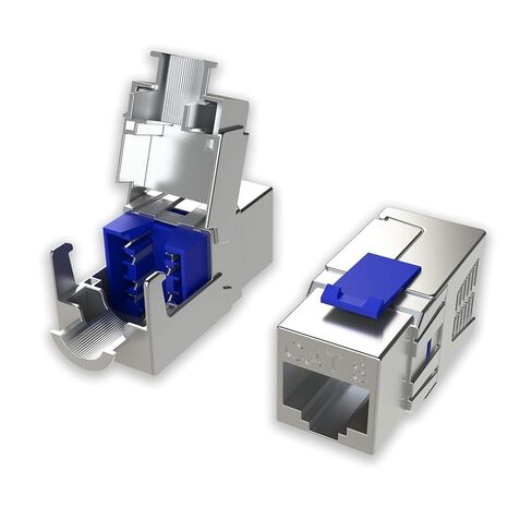 LINKUP - [موصل كابل إيثرنت Cat8 معتمد من GHMT & DSX8000 (12 حزمة) RJ45 أداة معدنية مجانية سهلة الإنهاء Keystone Jack | لكابل LAN صلب محمي مزدوج 2000 ميجا هرتز 2 جيجا هرتز 40 جيجا 22AWG-24AWG in Kuwait