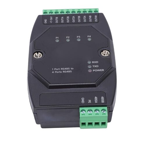 Zunate Industrial 4 Port RS485 Hub, Isolated 485 Data Acquisition Splitter with Rail Mount Support, 300 to 460800bps Wide Baud Rate for Industrial Networks in Saudi Arabia