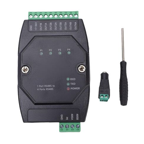 Zunate Industrial 4 Port RS485 Hub, Isolated 485 Data Acquisition Splitter with Rail Mount Support, 300 to 460800bps Wide Baud Rate for Industrial Networks in Saudi Arabia